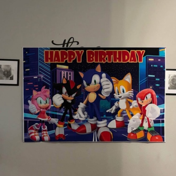 Sonic Happy Birthday Back Drop - Picture 4 of 6